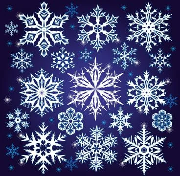 Set of snowflakes Stock Illustration