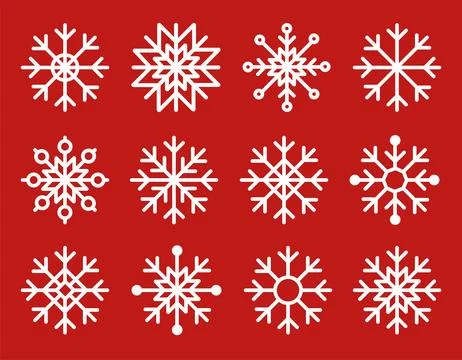 Set of snowflakes. Isolated vector elements Stock Illustration