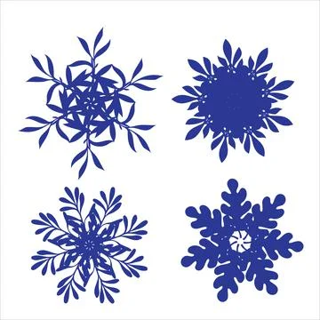 Set of snowflakes. Laser cut pattern for christmas paper cards, design elemen Stock Illustration