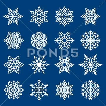 Set of snowflakes ornament Stock Illustration