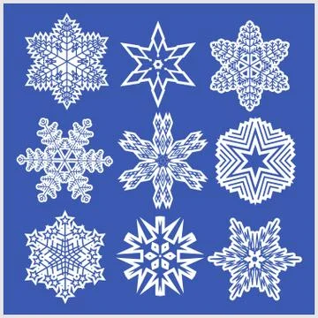 Set of snowflakes vector icons Stock Illustration