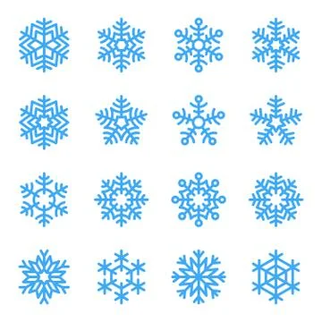 Set of snowflakes vector illustration Stock Illustration