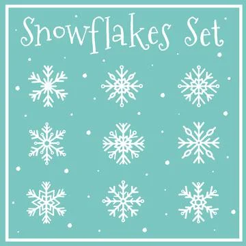 Set of snowflakes. Winter elements. Vector illustration Stock Illustration