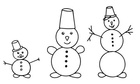 Set of snowman Stock Illustration