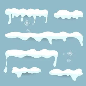 Set of Snows cap vector collection set in winter seasons isolated on white .. Stock Illustration