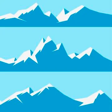 Set snowy mountains Stock Illustration