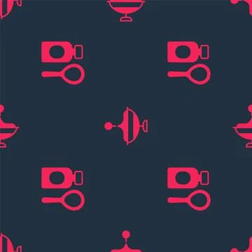 Set Soap bubbles bottle and Whirligig toy on seamless pattern. Vector 스톡 일러스트