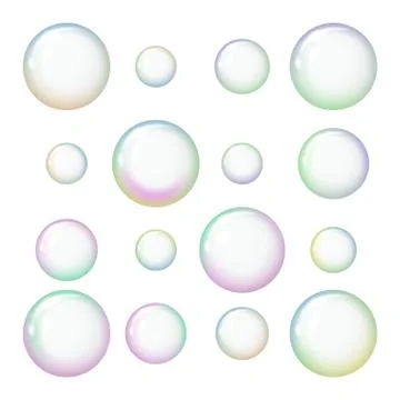 A set of soap bubbles. Stock Illustration