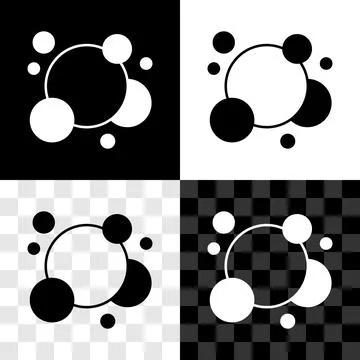 Set Soap water bubbles icon isolated on black and white, transparent background 스톡 일러스트