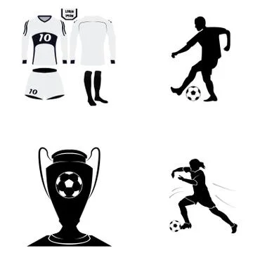 Set of soccer elements Stock Illustration