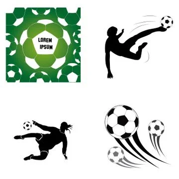 Set of soccer elements Illustrazione stock