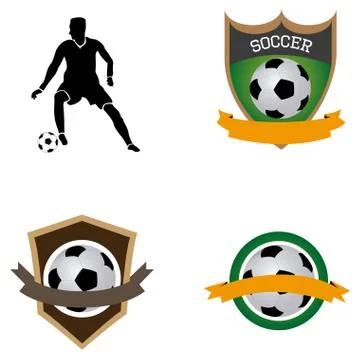 Set of soccer elements Stock Illustration