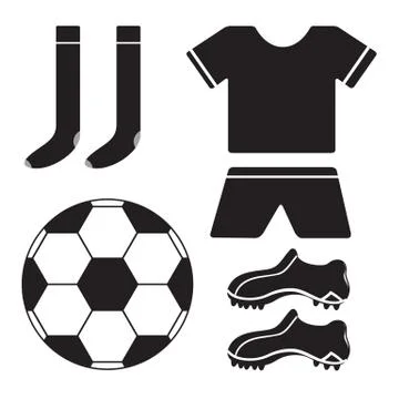 Set of soccer flat icon. Stock Illustration