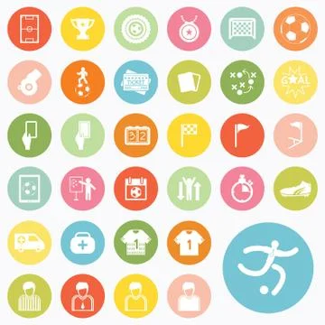 Set of soccer icons design Stock Illustration