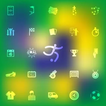Set of soccer icons design, vector illustration for  web design, presentation Stock Illustration