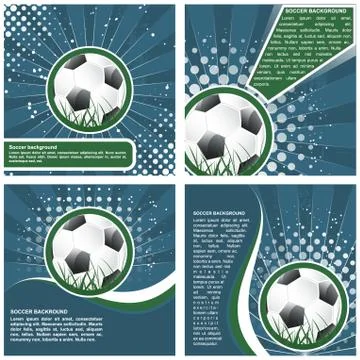 Set of soccer poster template design Stock Illustration