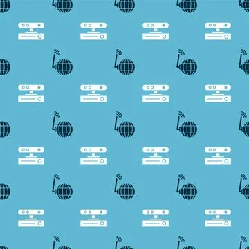 Set Social network and Motion sensor on seamless pattern. Vector Illustrazione stock