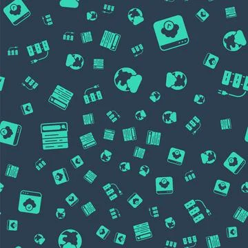 Set Social network, Cloud technology data transfer, Search engine and Server on Stock Illustration