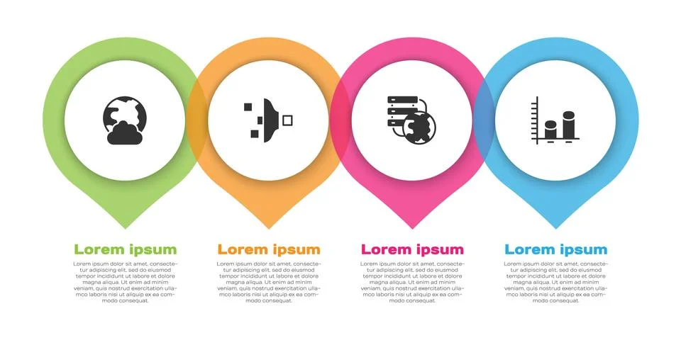 Set Social network, Filter setting, Network cloud connection and Data analysis 스톡 일러스트