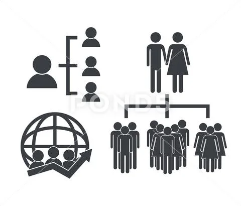 Set social people group with public discussion Stock Illustration