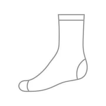 Set sock for man, outline template. Sport and regular sock. Technical mockup  Stock Illustration