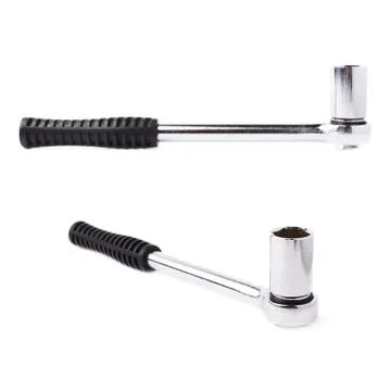 Set of socket wrench over white isolated background Stock Photos