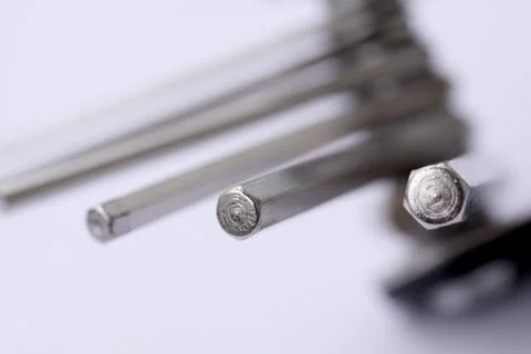 Set of socket wrench. Set of hex keys on white background. Stock Photos