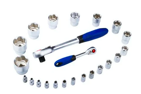 Set of socket wrenches Stock Photos