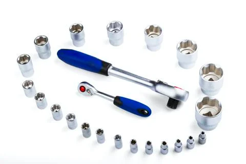 Set of socket wrenches Stock Photos