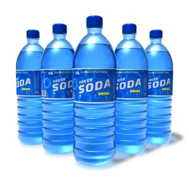 Set of soda drinks in plastic bottles Illustrazione stock