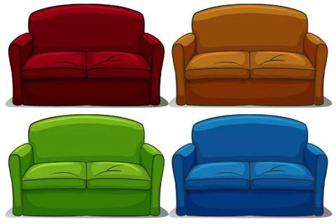 Set of sofa Illustrazione stock