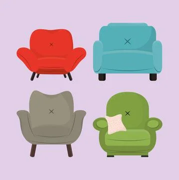 Set of sofa Stock Illustration