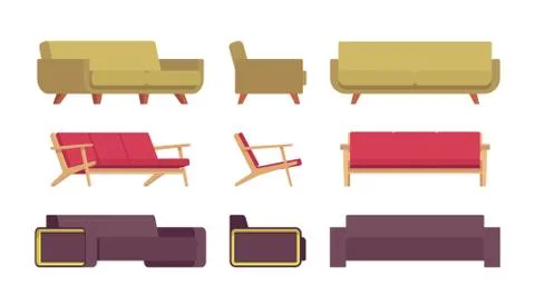 Set of sofas Stock Illustration