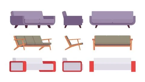 Set of sofas Stock Illustration
