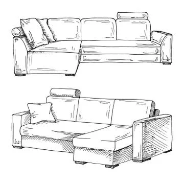 Set of sofas isolated on white background.Vector illustration Stock Illustration