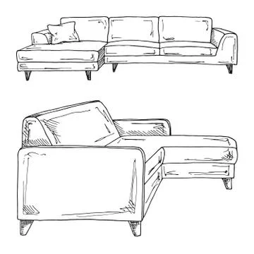 Set of sofas isolated on white background.Vector illustration 스톡 일러스트