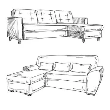 Set of sofas isolated on white background.Vector illustration Stock Illustration