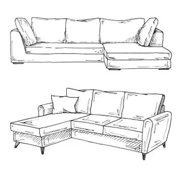 Set of sofas isolated on white background.Vector illustration Stock Illustration