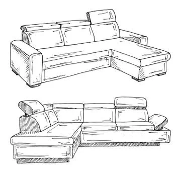 Set of sofas isolated on white background.Vector illustration Stock Illustration