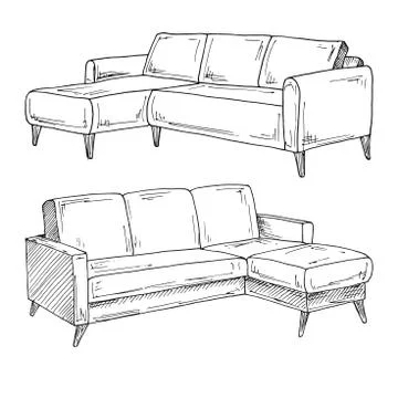 Set of sofas isolated on white background.Vector illustration Stock Illustration