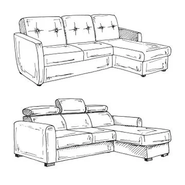 Set of sofas isolated on white background.Vector illustration Stock-Illustration
