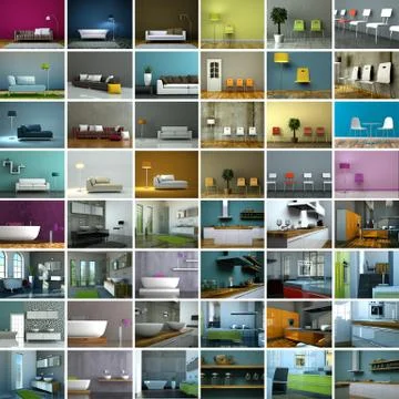 Set of sofas in modern Interior design Stock-Illustration