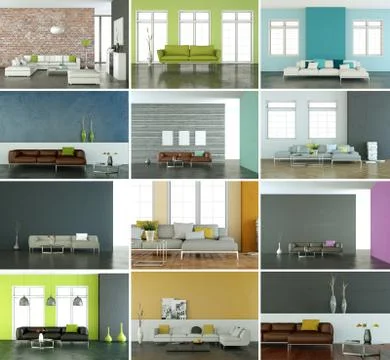 Set of sofas in modern Interior design Stock-Illustration