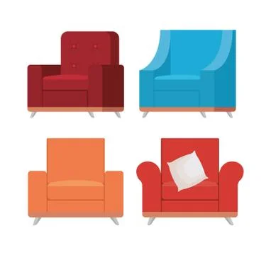 Set sofas styles icons Stock-Illustration