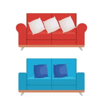 Set sofas styles icons 스톡 일러스트