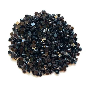 Set of soft black diamonds for diamond embroidery isolated on white background Stock Photos