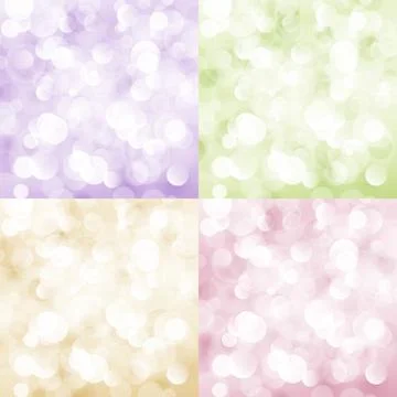 Set of Soft Bright Abstract Bokeh Background Stock Illustration