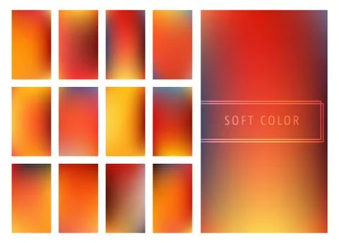 Set of soft color gradients background Stock Illustration