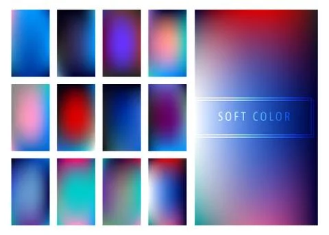 Set of soft color gradients background Stock Illustration