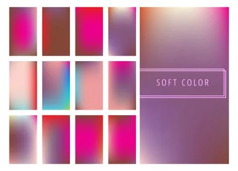 Set of soft color gradients background Stock Illustration